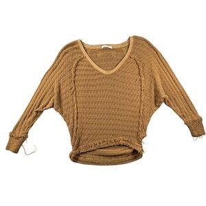 We The Free People‎ Sweater Womens XS V Neck Dolman Sleeve Fringe Hippie Boho